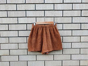 Brown Terry Dizzy Girl Shorts