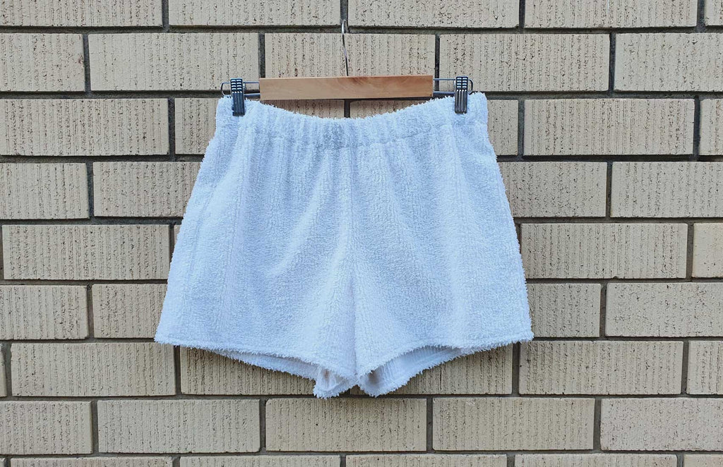 White Terry Dizzy Girl Shorts