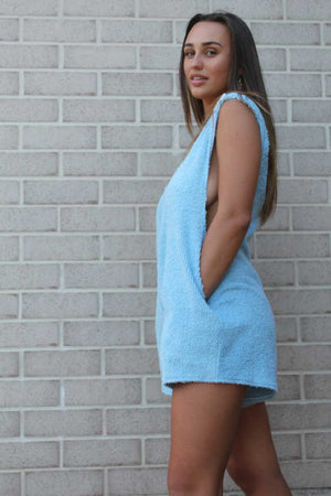 Baby Blue Terry Romper