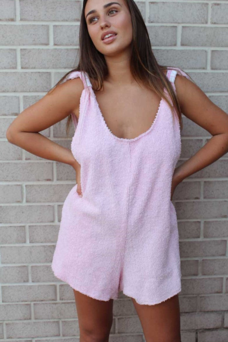 Pink Terry Romper