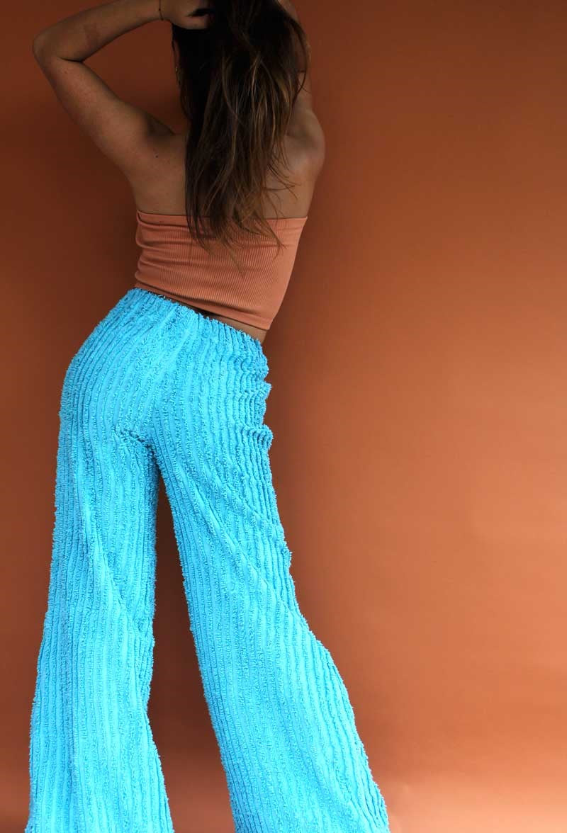 Aquamarine Terry Flares