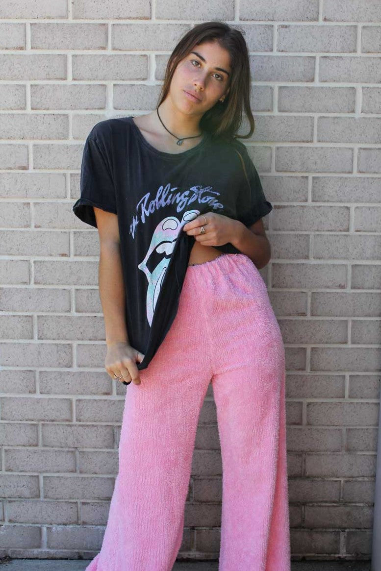 Baby Pink Terry Flares
