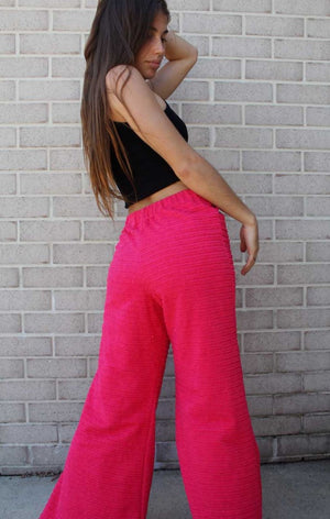 Hot Pink Terry Flares