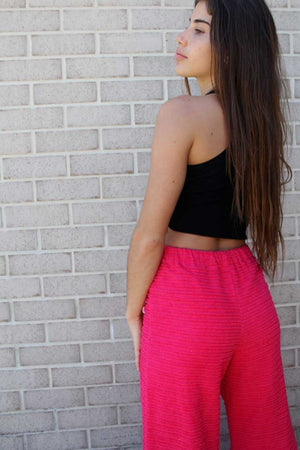 Hot Pink Terry Flares